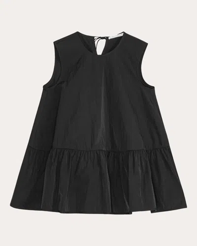 Cecilie Bahnsen Women's Asta Recycled Taffeta Peplum Top In Black