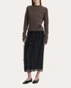Cecilie Bahnsen Women's Blas Floral Appliqué Wool Crewneck Sweater In Brown