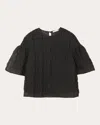 Cecilie Bahnsen Women's Bryndis Avens Matelassé Empire-waist Top In Brown