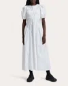 Cecilie Bahnsen Waist Fitted Gathered Skirt Puff Sleeves Textured Bodice