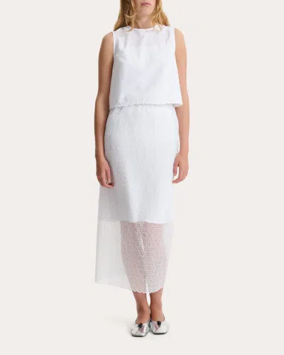 Cecilie Bahnsen Deeba Broderie Anglaise Cotton Poplin Crop Top In White