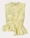 Cecilie Bahnsen Geo Ruffled Top In Yellow
