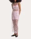 Cecilie Bahnsen Women's Gus Sequin Floral Sheer Tulle Pencil Skirt In Pink