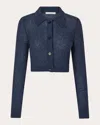 Cecilie Bahnsen Classic Collar Cardigan In Blue