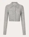 Cecilie Bahnsen Women's Jacqueline Ribbed Alpaca-blend Cardigan In Grey