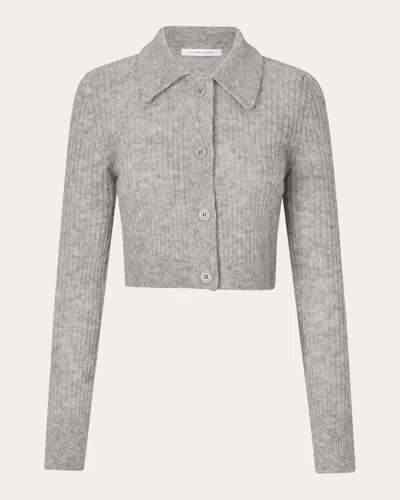 Cecilie Bahnsen Women's Jacqueline Ribbed Alpaca-blend Cardigan In Grey