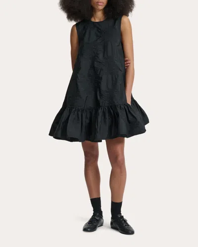 Cecilie Bahnsen Jacquard Ruffled Lala Dress In Black