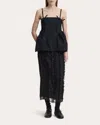 Cecilie Bahnsen Women's Ocean Silk Organza Ruffle Pencil Skirt In Black