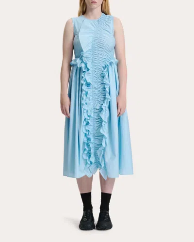 Cecilie Bahnsen Women's Ole Shiki Taffeta Gathered Ruffle Midi Dress