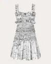 Cecilie Bahnsen Mini Smock Metallic Dress In Silver