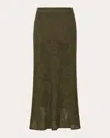 Cecilie Bahnsen Embroidered Floral Knit Skirt In Green