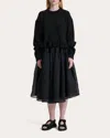 Cecilie Bahnsen Women's Rosie Nimbus Matelassé Gathered Midi Skirt