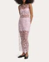 Cecilie Bahnsen Women's Utania Floral Sequin Sheer Tulle Sleeveless Top In Pink