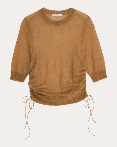 Cecilie Bahnsen Women's Videl Shirred Wool Knit Pullover In Brown