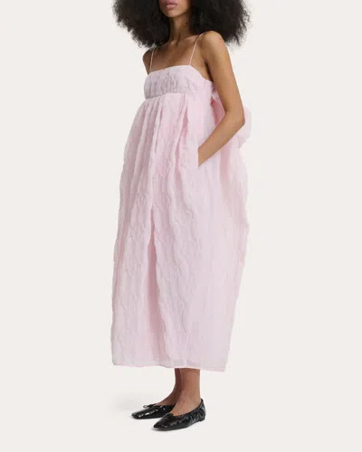Cecilie Bahnsen Women's Vilma Floral Matelassé Babydoll Dress In Pink