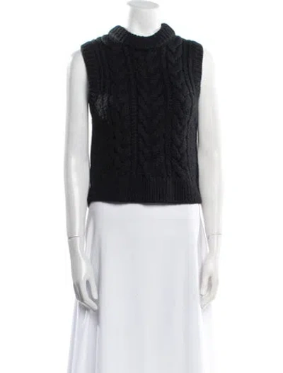 Pre-owned Cecilie Bahnsen Wool Crew Neck Sweater In Black