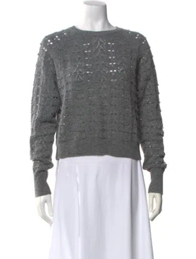 Pre-owned Cecilie Bahnsen Wool Crew Neck Sweater W/ Tags In Gray