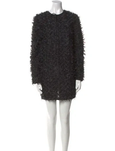 Pre-owned Cecilie Bahnsen Wool Mini Dress In Black