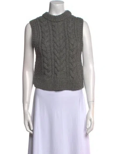 Pre-owned Cecilie Bahnsen Wool Mock Neck Sweater In Gray