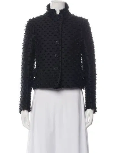 Pre-owned Cecilie Bahnsen Wool Patterned Jacket In Black