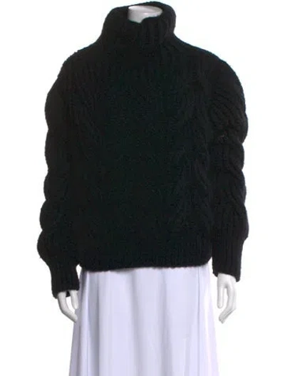 Pre-owned Cecilie Bahnsen Wool Turtleneck Sweater In Black