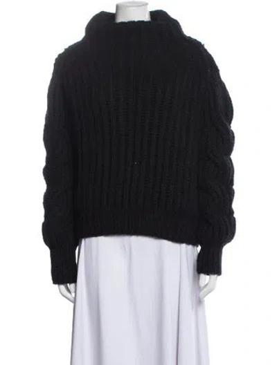 Pre-owned Cecilie Bahnsen Wool Turtleneck Sweater In Black