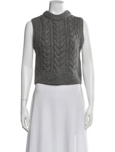 Pre-owned Cecilie Bahnsen Wool Turtleneck Sweater In Gray