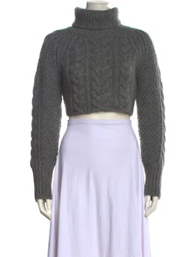 Pre-owned Cecilie Bahnsen Wool Turtleneck Sweater In Gray