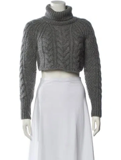 Pre-owned Cecilie Bahnsen Wool Turtleneck Sweater In Gray