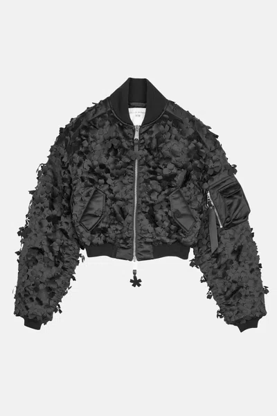 Cecilie Bahnsen X Alpha Industries Laser Cut Nylon Jacket In Black