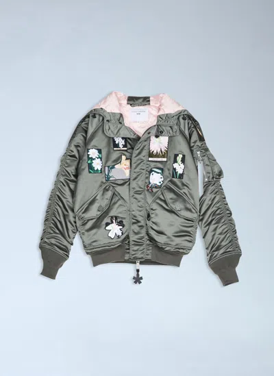 Cecilie Bahnsen X Alpha Industries N-2b Bomber Jacket In Green