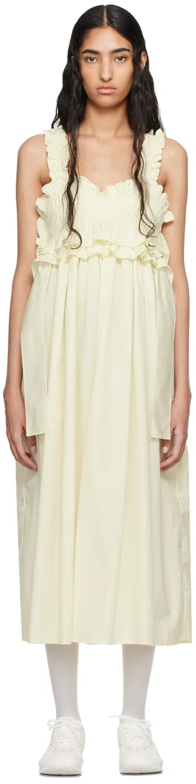 Cecilie Bahnsen Yellow Giovanna Midi Dress In Soft Yellow