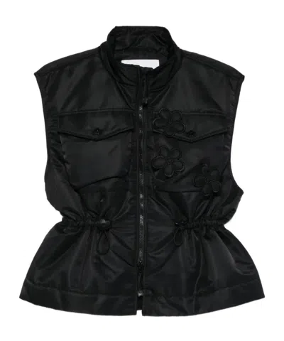 Cecilie Bahnsen Bree Nylon Vest In Black