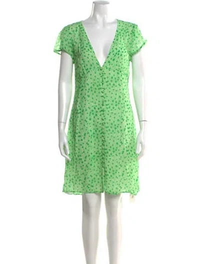 Pre-owned Cecilie Copenhagen Floral Print Mini Dress In Green