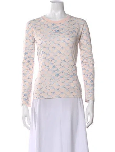 Pre-owned Cecilie Copenhagen Patterned Crew Neck Top In Pink