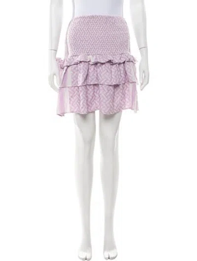 Pre-owned Cecilie Copenhagen Patterned Mini Skirt In Purple