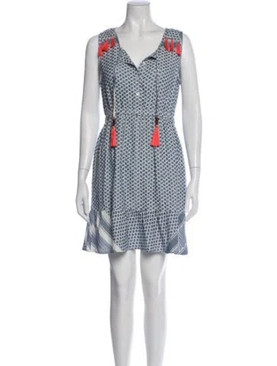 Pre-owned Cecilie Copenhagen Printed Mini Dress In Blue