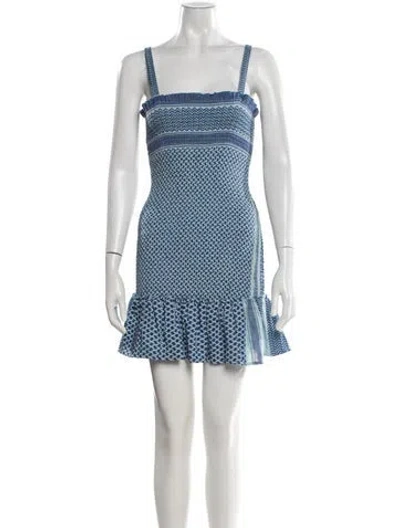 Pre-owned Cecilie Copenhagen Printed Mini Dress In Blue