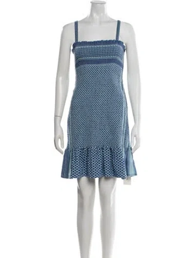 Pre-owned Cecilie Copenhagen Printed Mini Dress W/ Tags In Blue