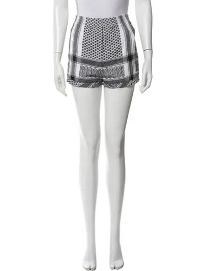 Pre-owned Cecilie Copenhagen Printed Mini Shorts In White