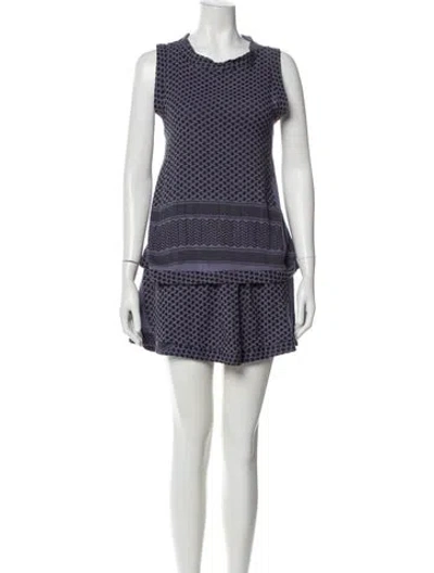 Pre-owned Cecilie Copenhagen Printed Skirt Set In Blue