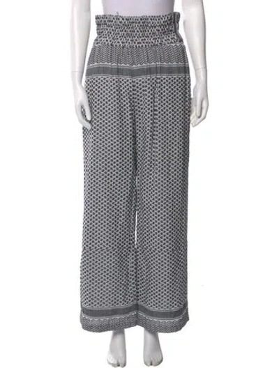 Pre-owned Cecilie Copenhagen Printed Wide Leg Pants In Black