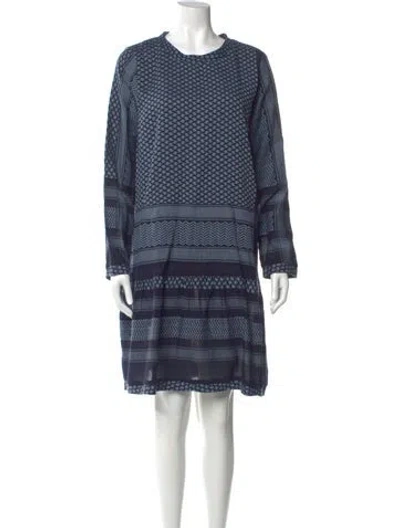 Pre-owned Cecilie Copenhagen Striped Midi Length Dress In Blue