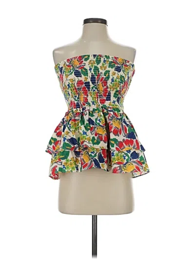 Cecilie Copenhagen Tube Top White Strapless Neckline Tops In Multi