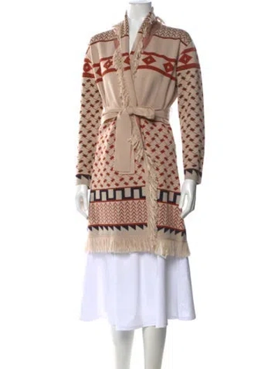 Pre-owned Cecilie Copenhagen Wool Printed Sweater In Neutral