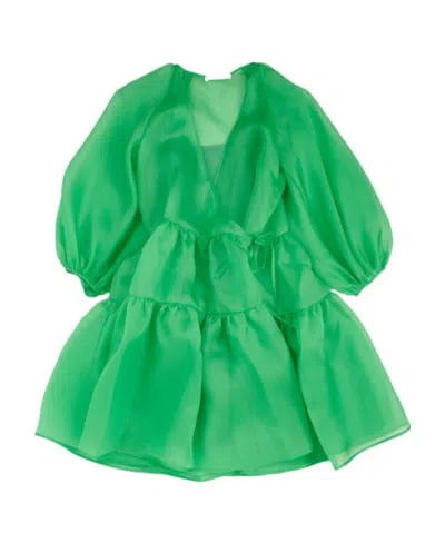 Cecilie�bahnsen A Dress Wrapped In Body In Green