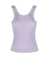Cecilie Bahnsen Knit Top With Ribbed Texture And Scoop Neck In Purple