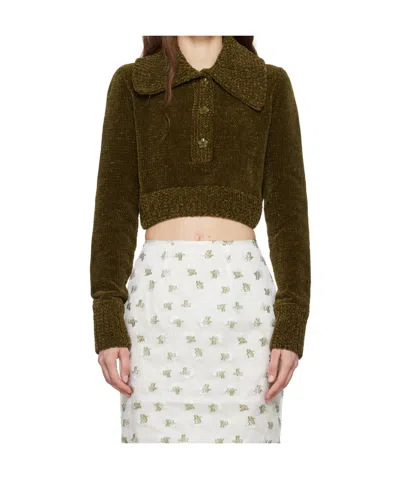 Cecilie�bahnsen Calla Sweater In Olive Green