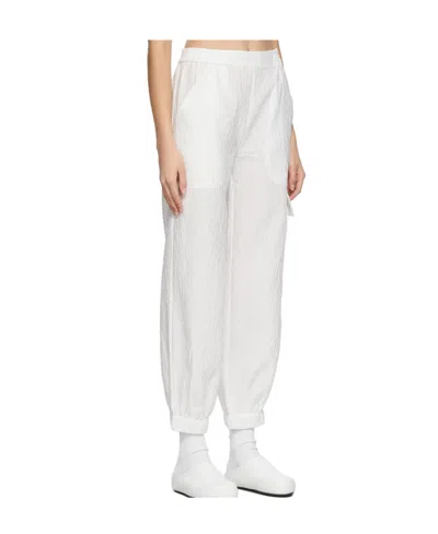 Cecilie�bahnsen Logo Elastic Waist Casual Pants In White