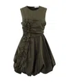 Cecilie Bahnsen Olivia Dress Recycled Taffeta Grey Olive Grey Olive In Black